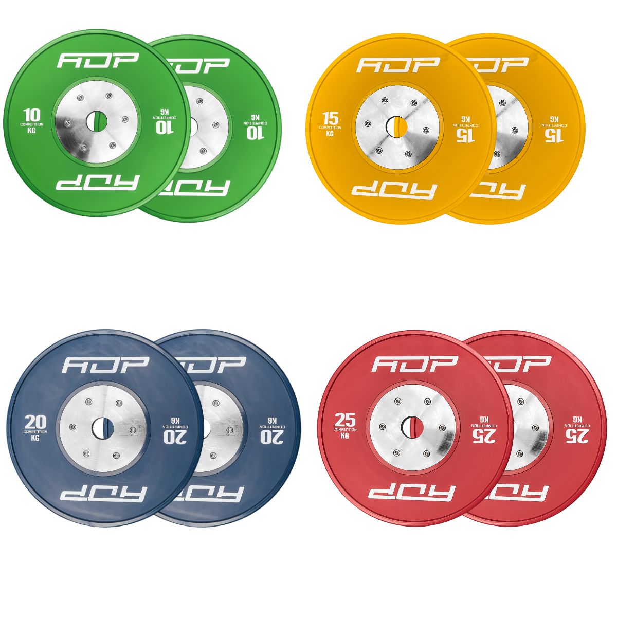 ADP IWF Calibrated Competition 140 KG Bumper Plate Sets