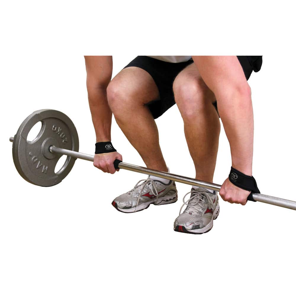 Fitness Mad Padded Weight Lifting Straps w model