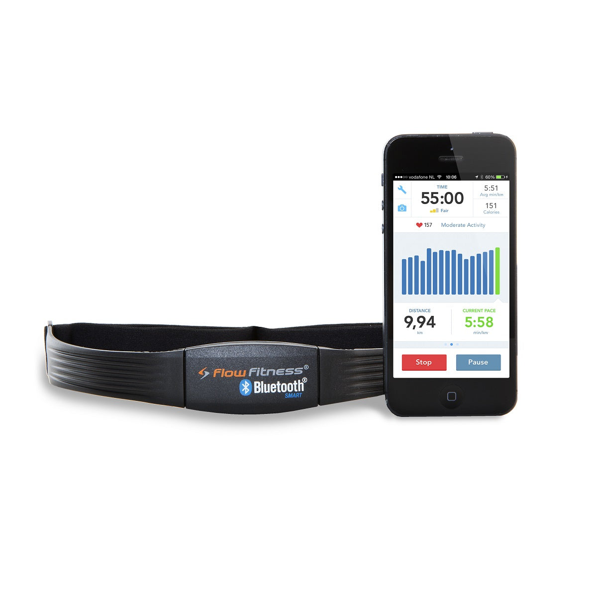 Flow Fitness Bluetooth Hartslagband met iPhone