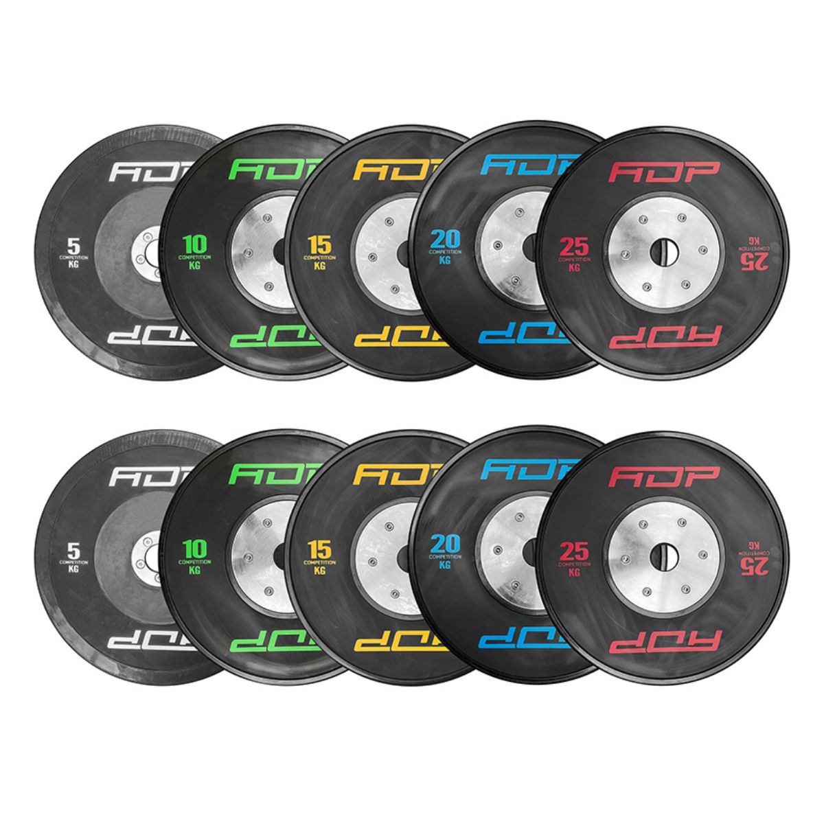 ADP Calibrated Pro Competition 150 KG Bumper Plate Sets