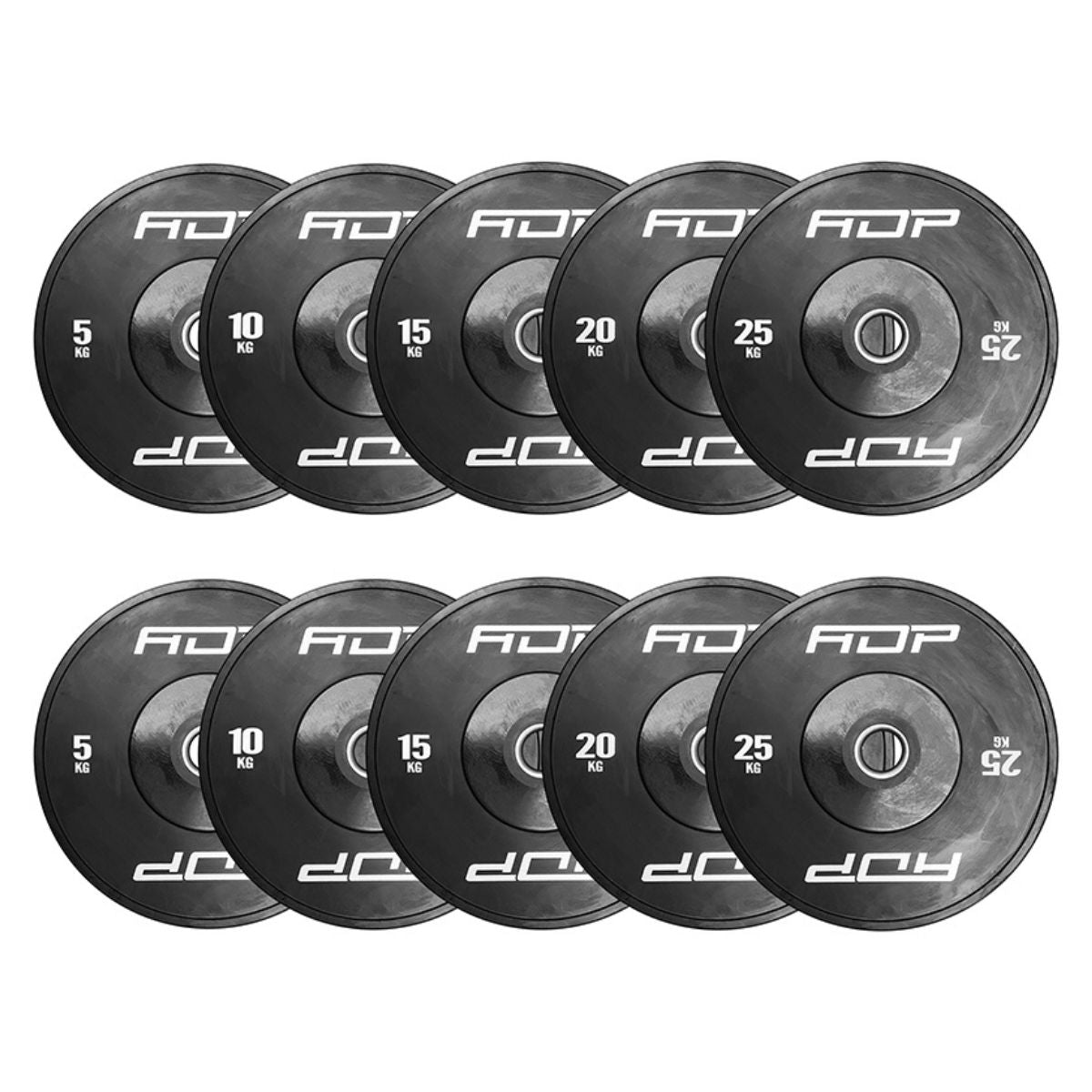 ADP Premium Black Training Bumper Plates 150kg Set