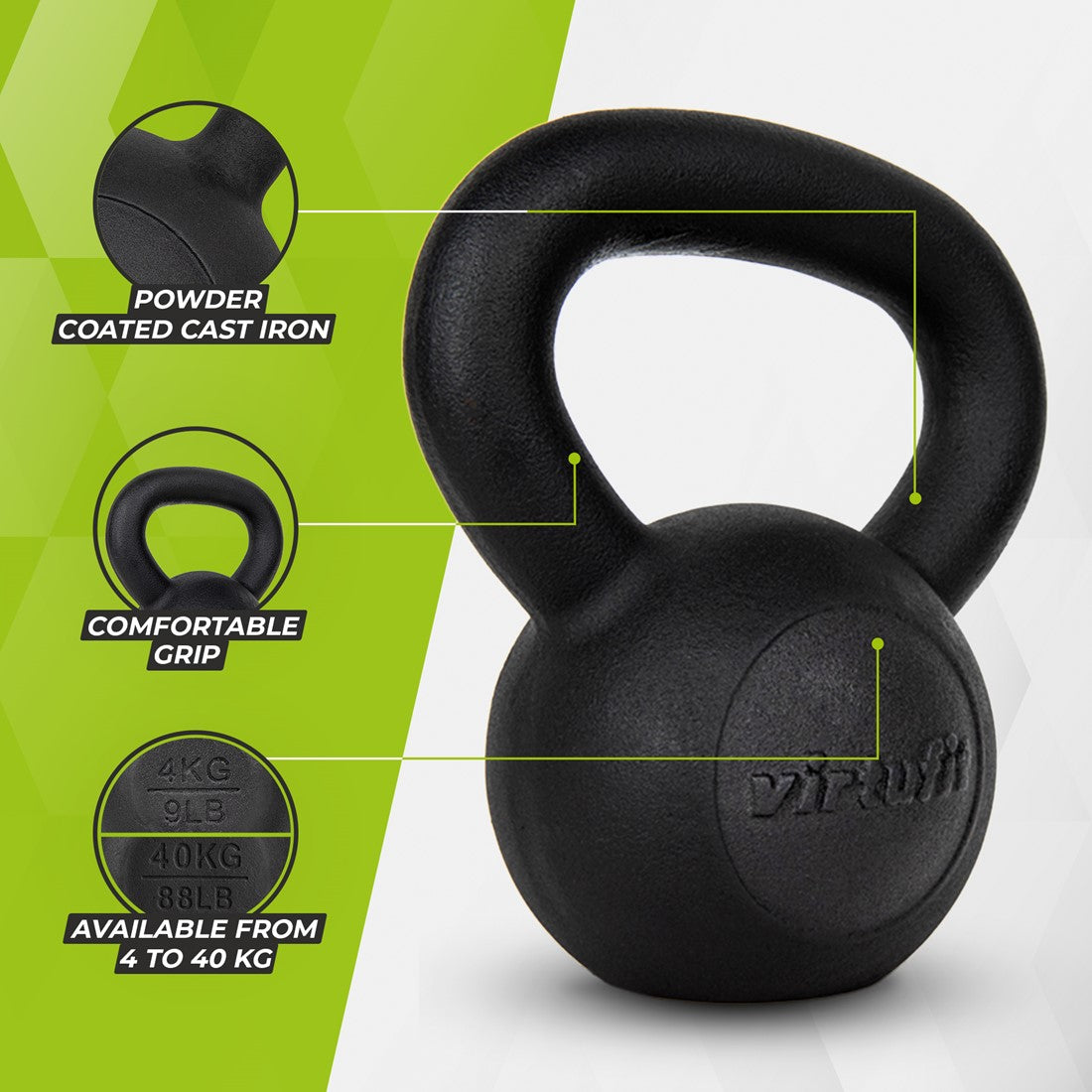 VirtuFit 8 KG Cast Kettlebell Pro