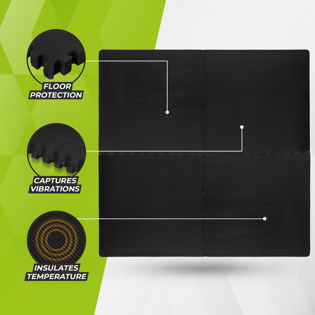 VirtuFit Fitness Gym Flooring - 180 x 120cm