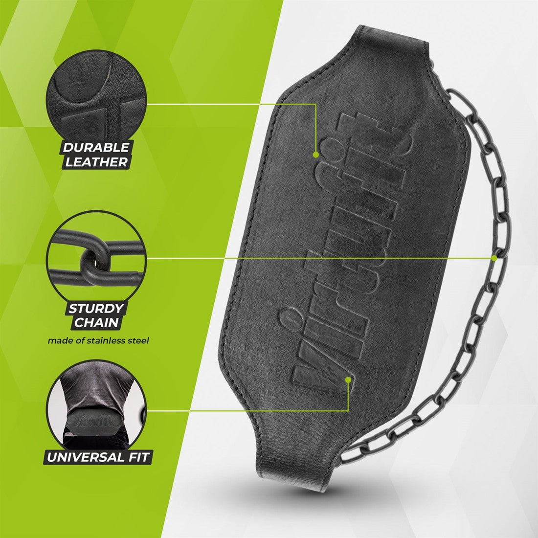 VirtuFit Leather Dip Belt Pro