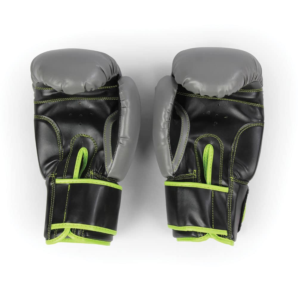 Fitness Mad Sparring Gloves 12oz - Green.Grey palms up