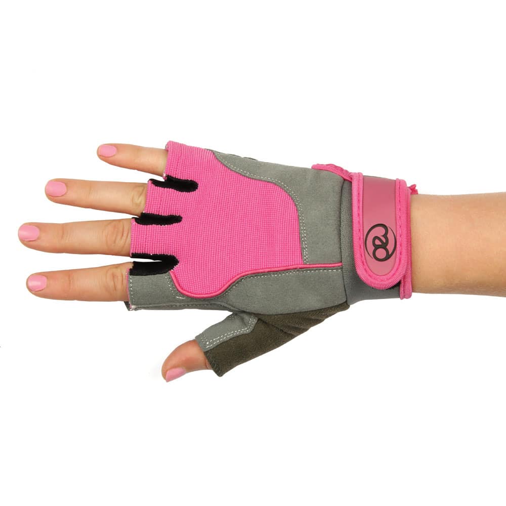 Fitness Mad Womens Cross Trainer Gloves pink with hand