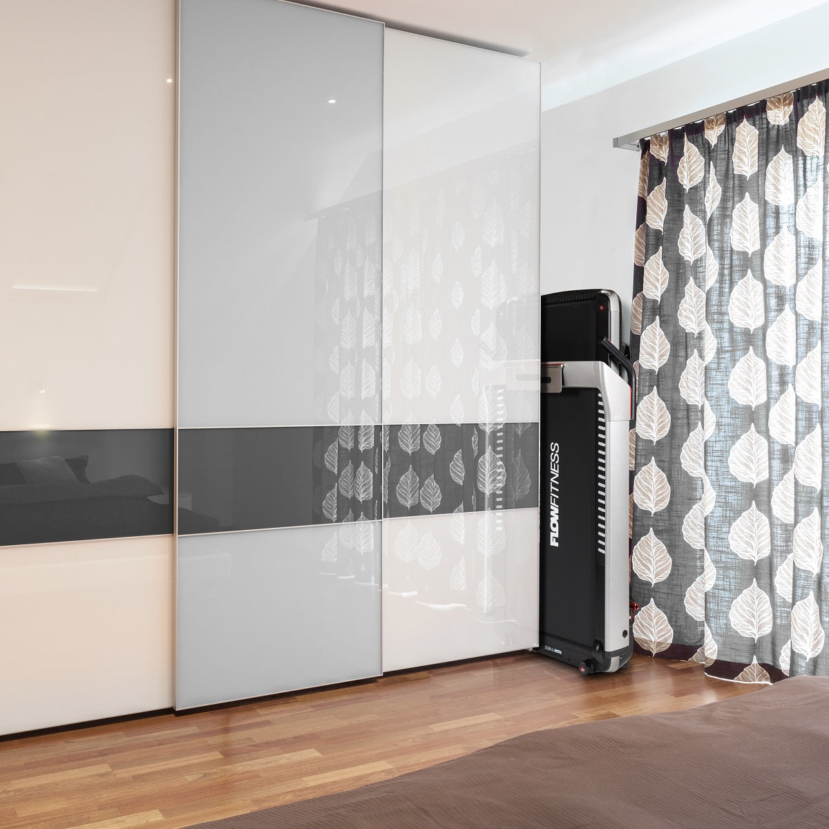 Green and white wardrobe