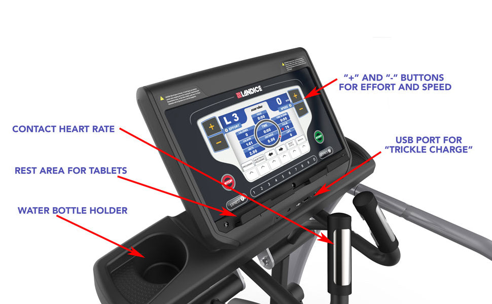 Landice E9 Rehab Elliptical Console Features